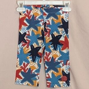 Tuc Tuc Blue and Red Star Print Jersey Capri Leggings size 2